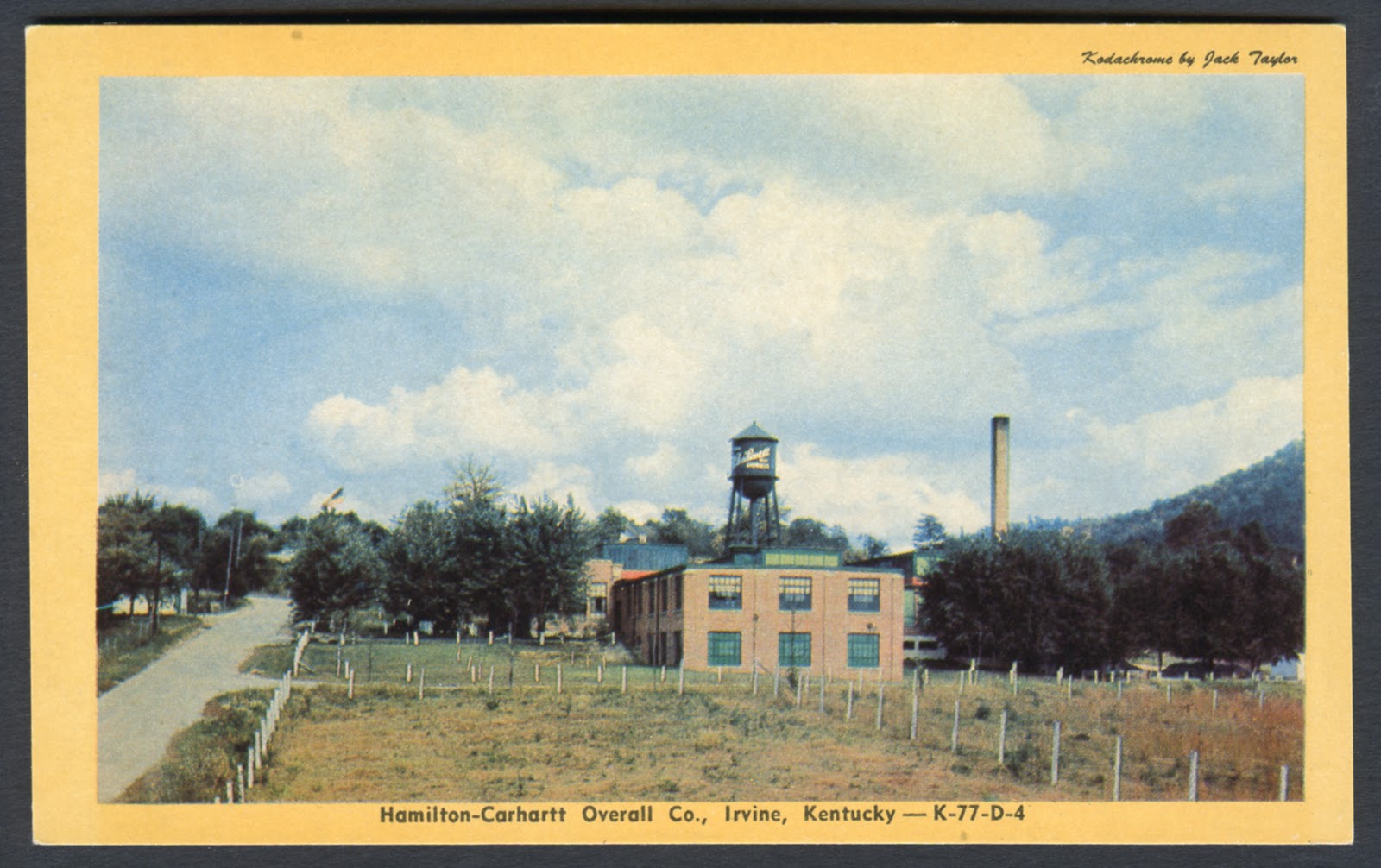 UnionMade HamiltonCarhartt Overall Factory Kodachrome Postcard