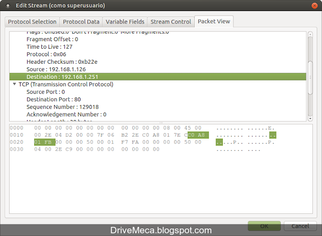 DriveMeca instalando Ostinato, generador / analizador de trafico en red