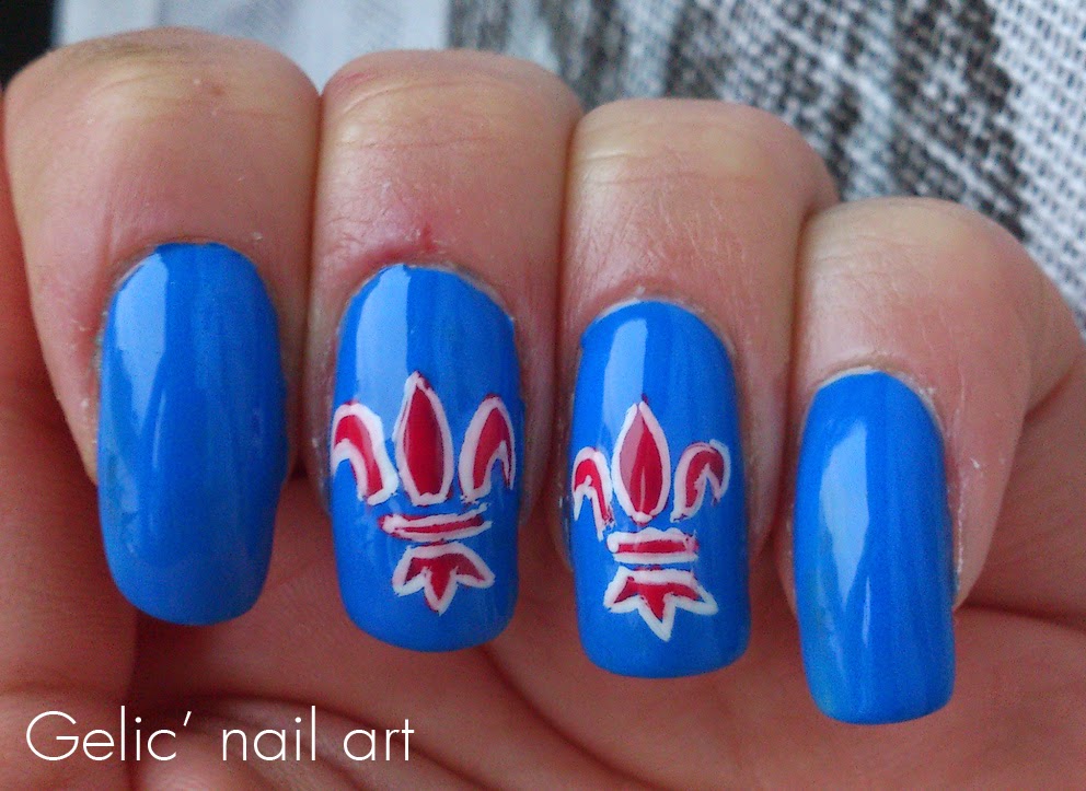 Gelic' nail art Fleur de lis nail art