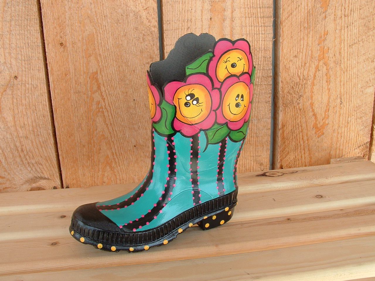 g.a.s. art Painted Rubber Boot Flower Pots