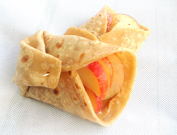 Priya's Versatile Recipes Peanut Butter, Honey & Apple Wrap