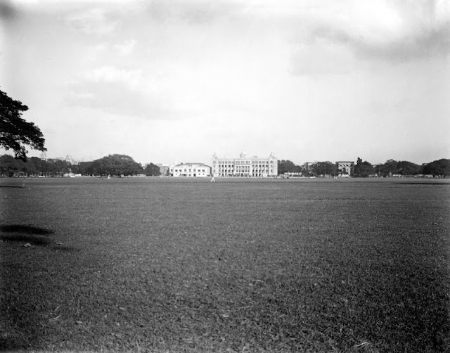 View+across+the+Maidan+towards+the+New+Bengal+Club+(now+demolished)+-+Kolkata+(Calcutta)+c.1912-1914