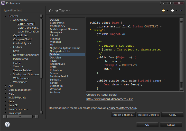 Eclipse Themes Oblivion | it s only getting darker yet another tridion blog Eclipse Themes Oblivion | it s only getting darker yet another tridion blog