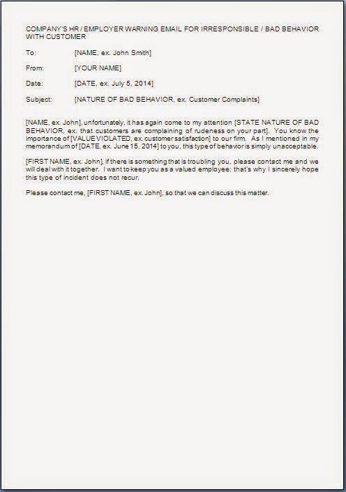 Free employee warning letter template image