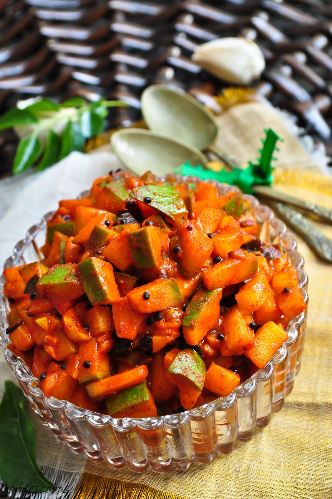 Life Scoops Kadumanga Achar (Spicy Kerala Mango Pickle)