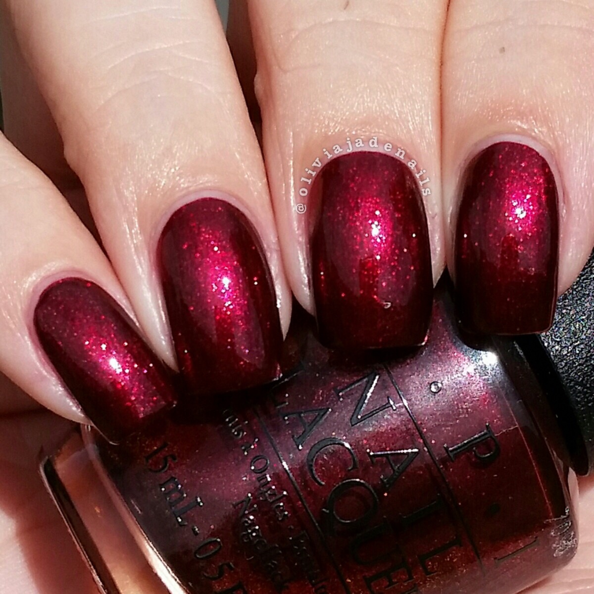 OPI Let Your Love Shine swatched by Olivia Jade Nails