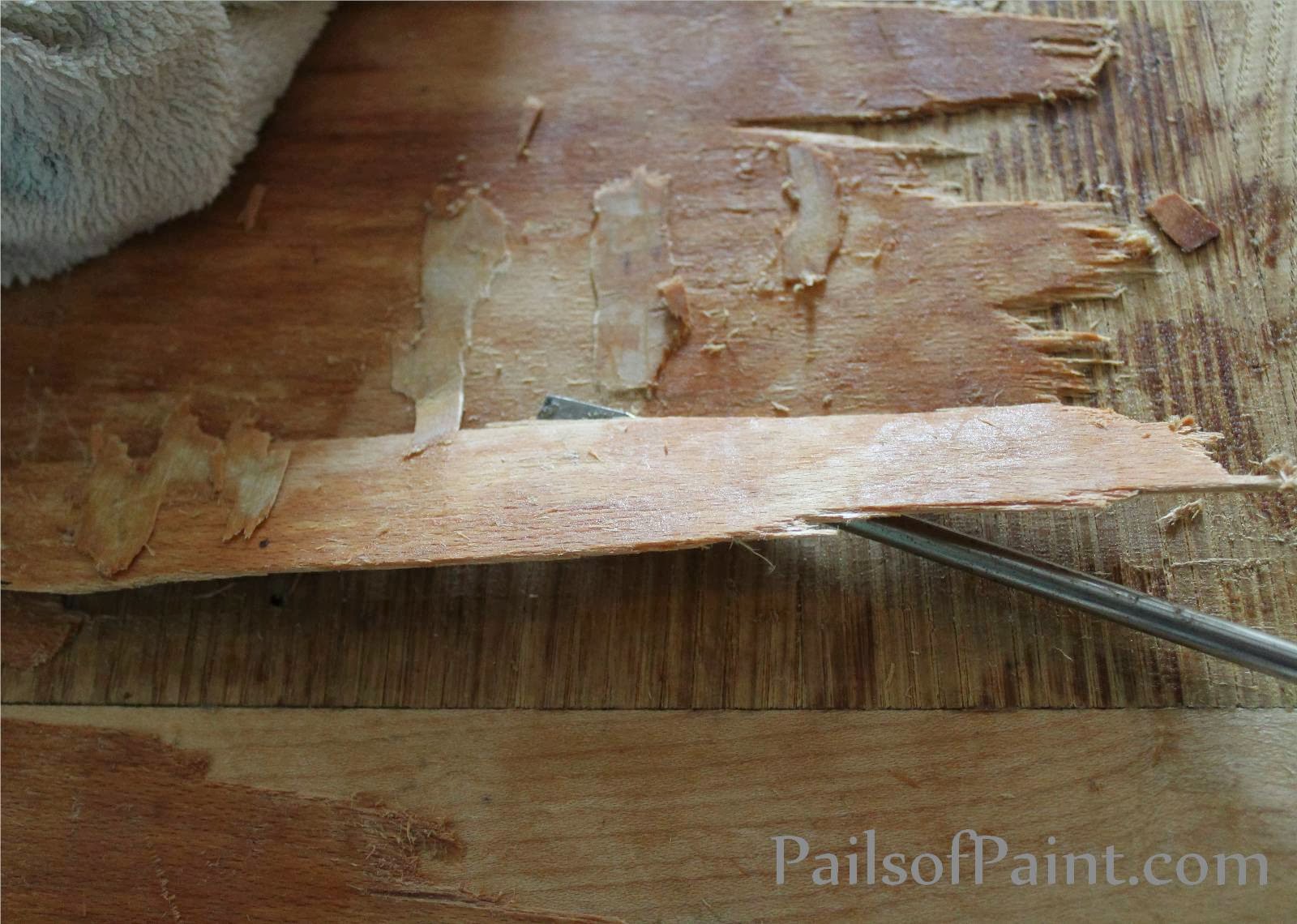 Pails of Paint Saving Furniture Removing Veneer and Replacing with Paint