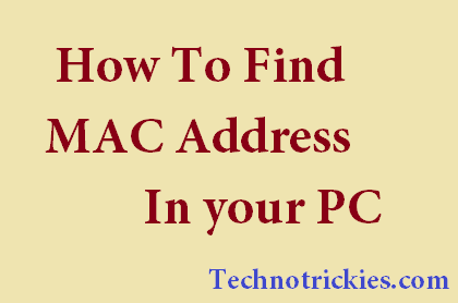 how to find mac address on pc