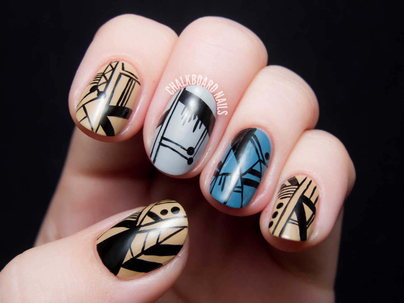 Line Art Nails : Spifster inspired delicate line nail art chalkboard