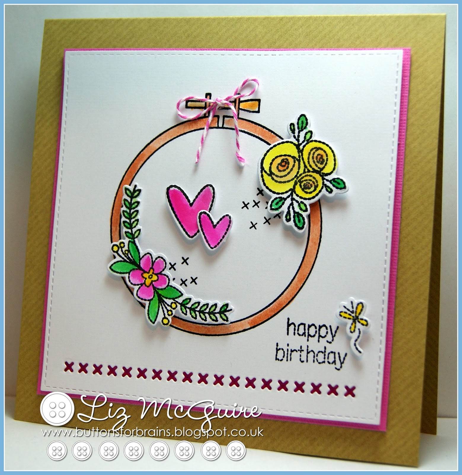 buttonsforbrains Happy Birthday Hoop