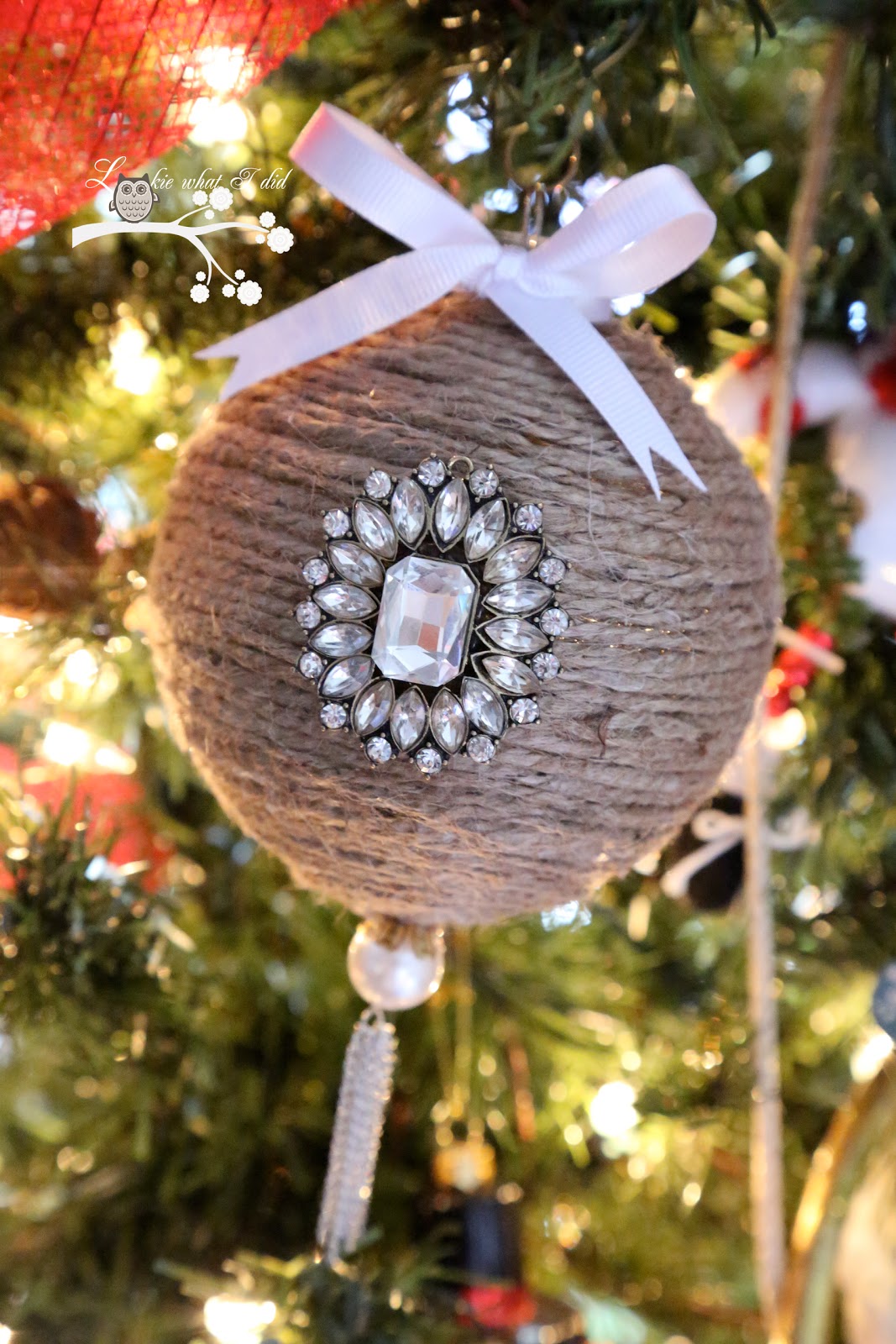Lookie What I Did Jute Wrapped Ornament