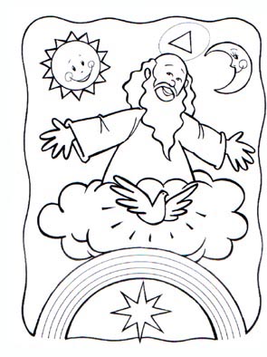 Dibujo Infantil de Dios para colorear ~ Dibujos Cristianos Para Colorear