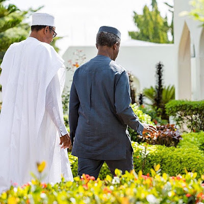 Aww! Just Check Out How Buhari And Osinbajo Walked To The President's Residence After The Official Hours