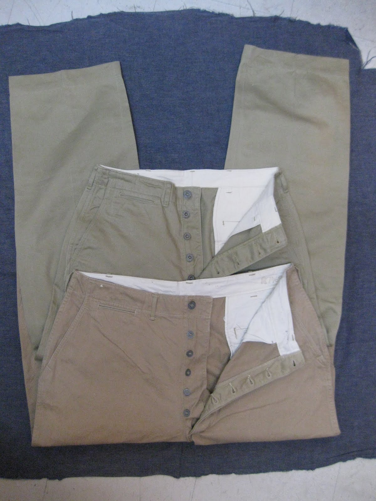 30's～　U.S.ARMY　　　　　　　　　　　　　　　　CHINO PANS　WITH　　　　　　　　　　　　　　　　METAL BUTTON　　　　　　　　　　　　　×2ps.