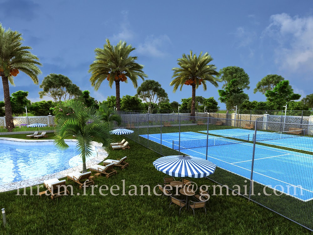3D Architect Visualisation swimming pool & Play Area
