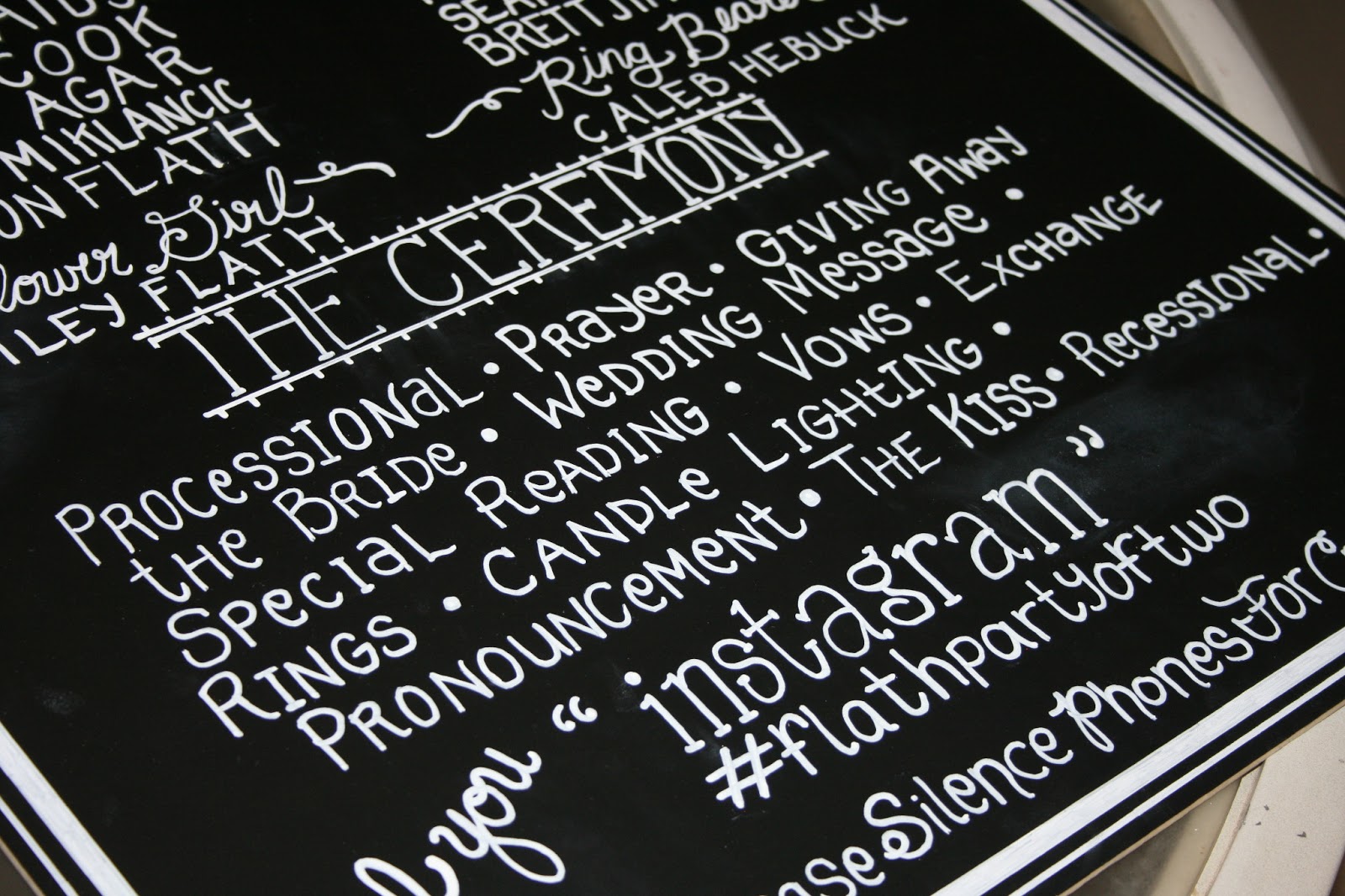 On Our Way Down the Aisle Completed Chalkboard