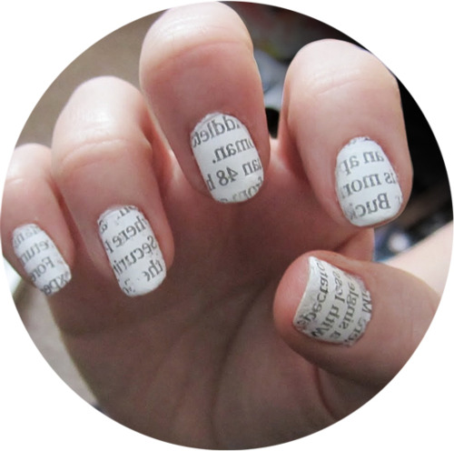 How To Paint Your Nails With Words Divas Stalk Cut Out A Little Section Of The Newspaper Place It On Your Nail 4 Put Rubbing Alcohol Cotton Ball And Dab Over 5 There You Go