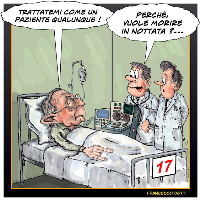 Andreotti ricoverato in ospedale chiede: trattatemi come un paziente qualunque - i medici rispondono stupiti: perché vuole morire in nottata?