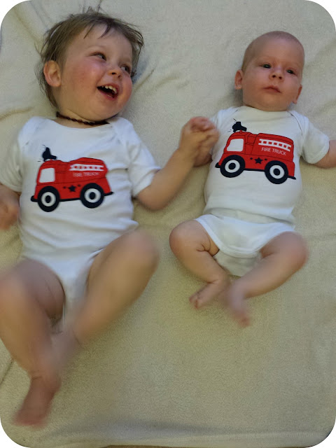 Matching vests, firetruck vests, brothers matching