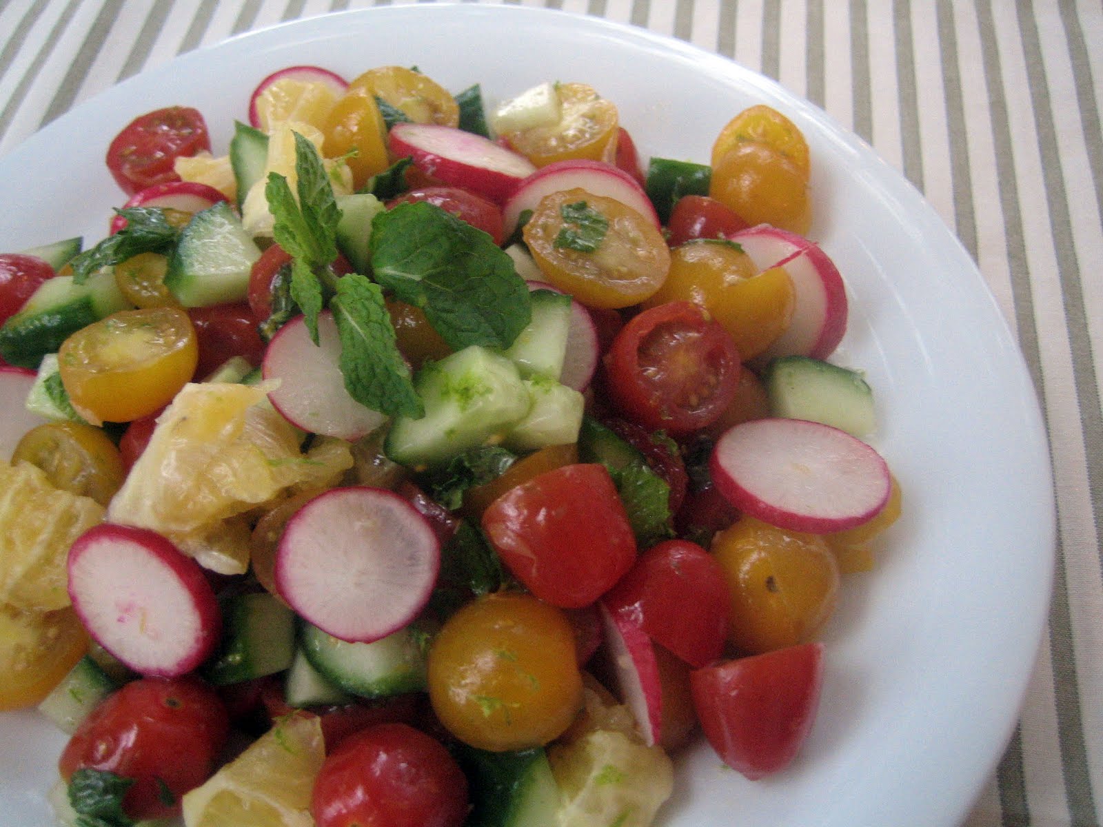 Blue Kale Road Meyer Lemon, Radish, Cucumber and Tomato Salad with