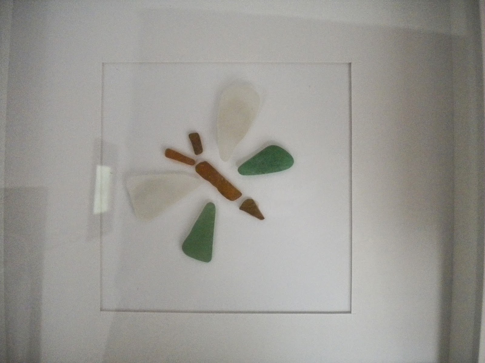 A Bite Of Spain Sea Glass Mosaic Shadow Box Art
