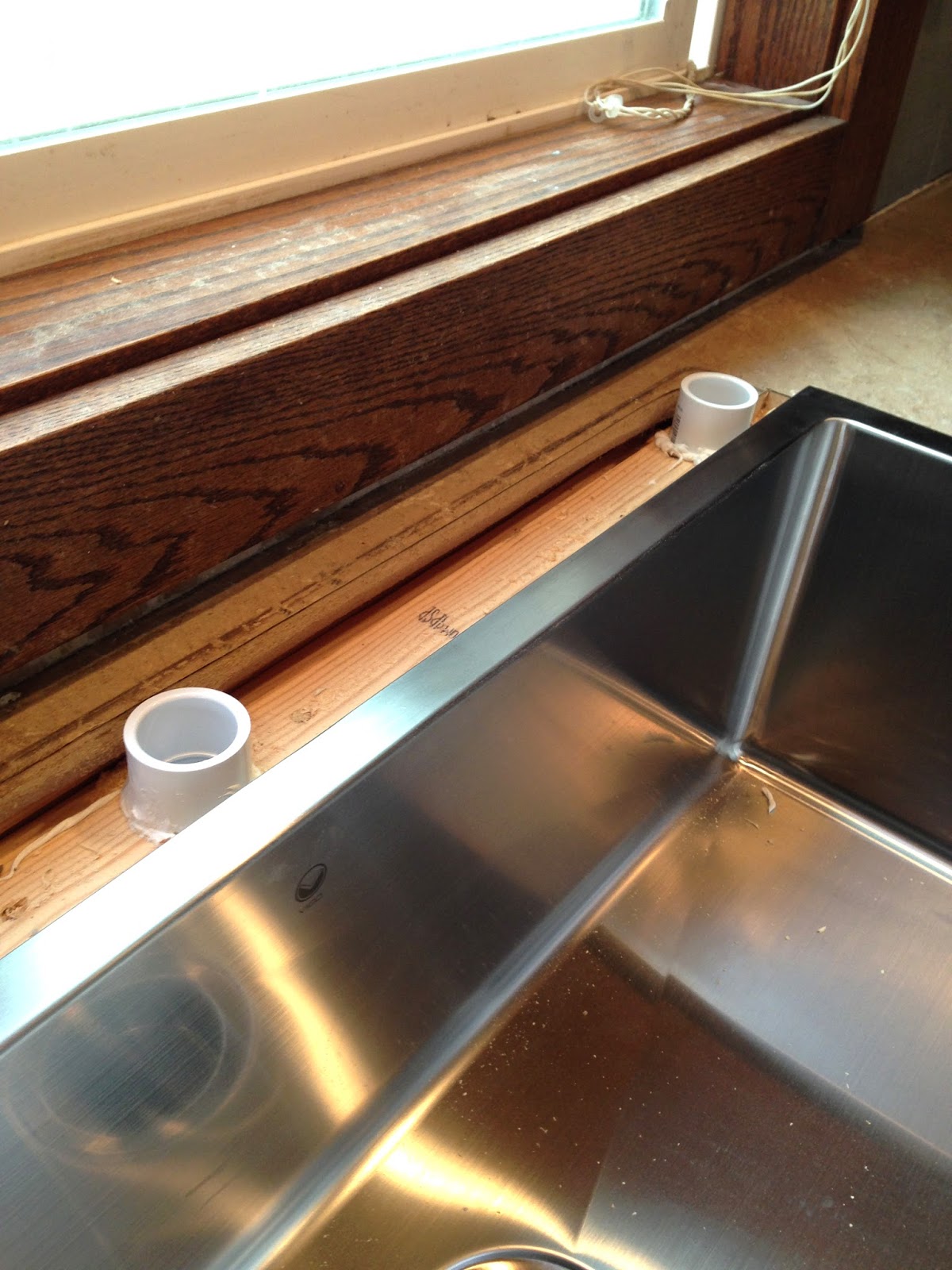 building forms - using pvc to create a spot for the faucet