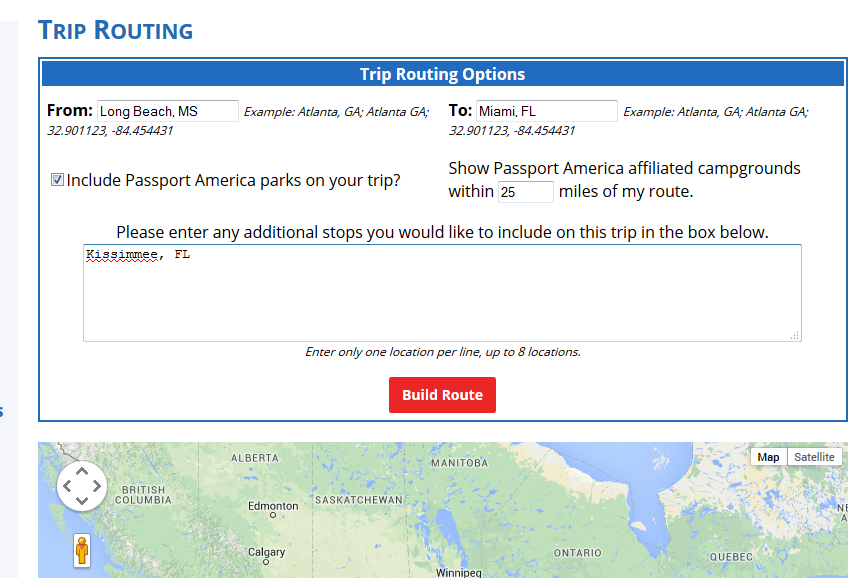 trip routing