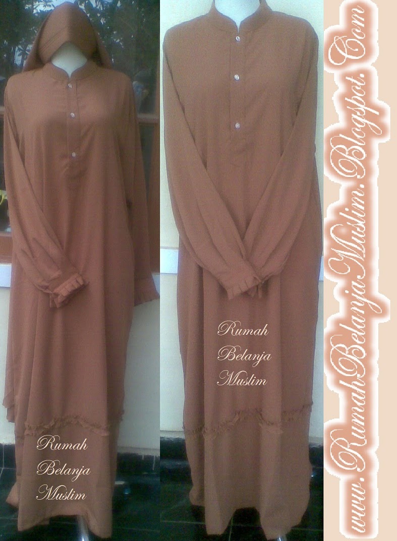 RUMAH BELANJA MUSLIM: Gamis Syar’i Set Jilbab Cadar Coklat Moca