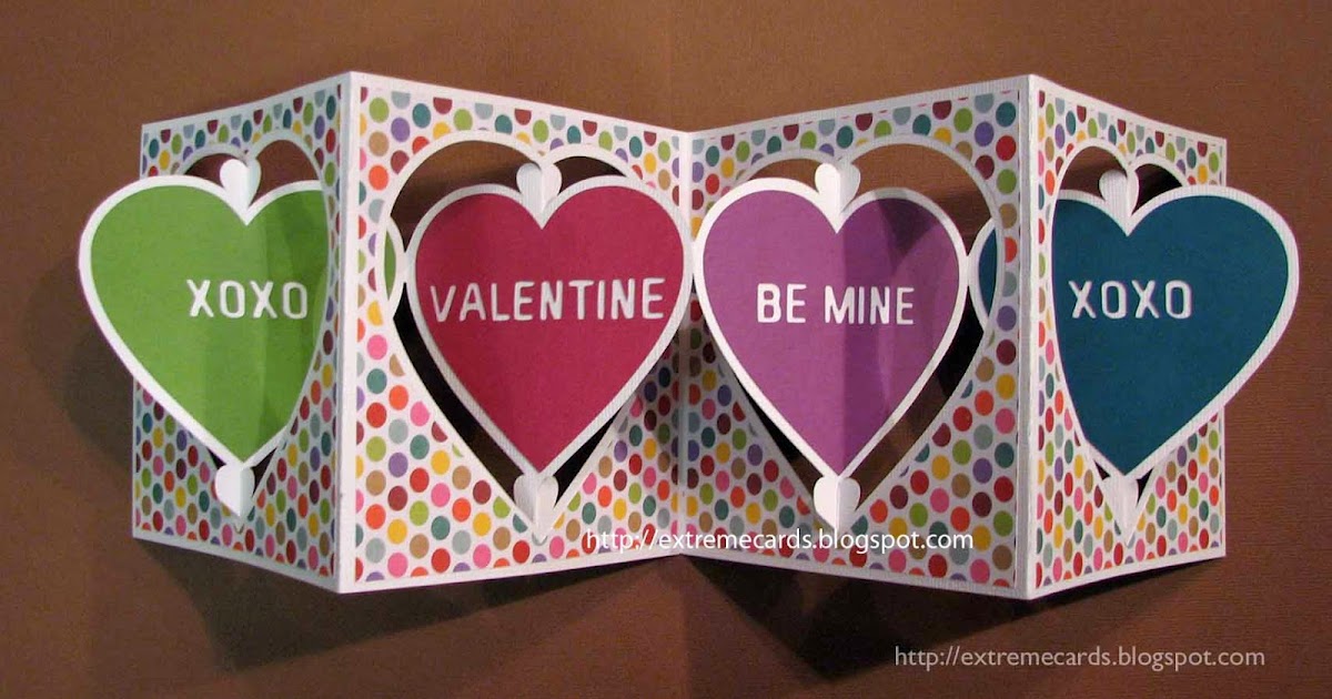 Extreme Cards and Papercrafting Conversation Heart Accordion Flip Card