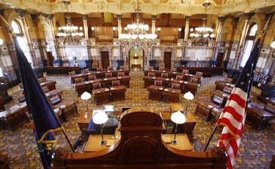 The Senate chambers in the Kansas Statehouse.