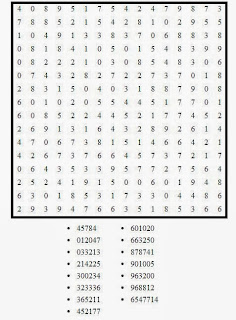 Free printable Word Search and Sudokus: Number Search Puzzle 3