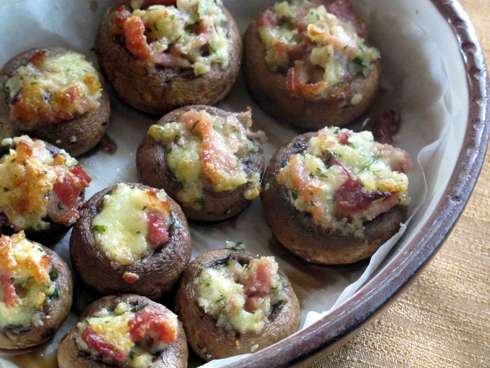 Shoot and Eat Stuffed Button Mushrooms