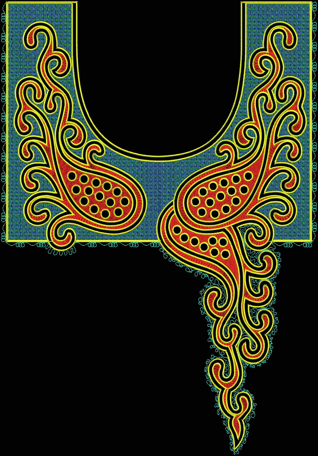 Sherrys embroidery digitizing arebian neck embroidery design free