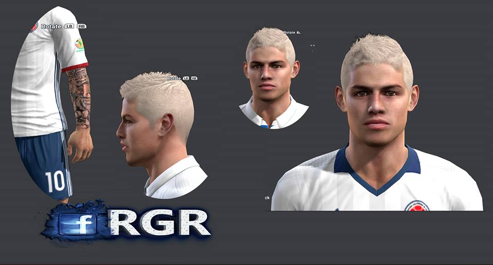 Face James Rodriguez New Hair Tattoos 2016 Pes 2013 By Rgr Actualizacion Pes 2013