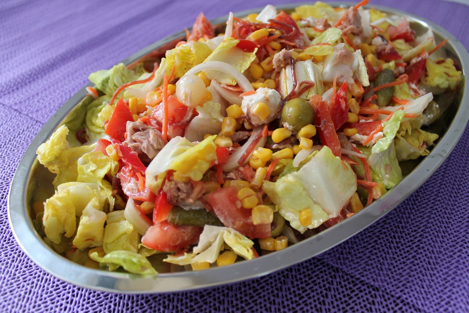 Mis Recetas Ensalada con ajo frito.