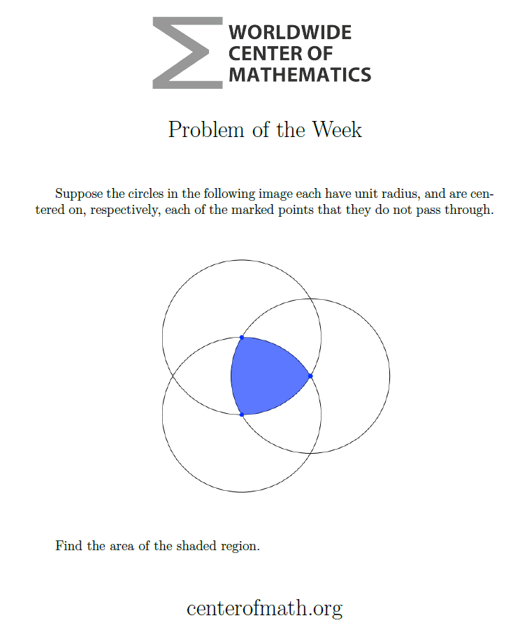 Problem Of The Week at Lebel blog