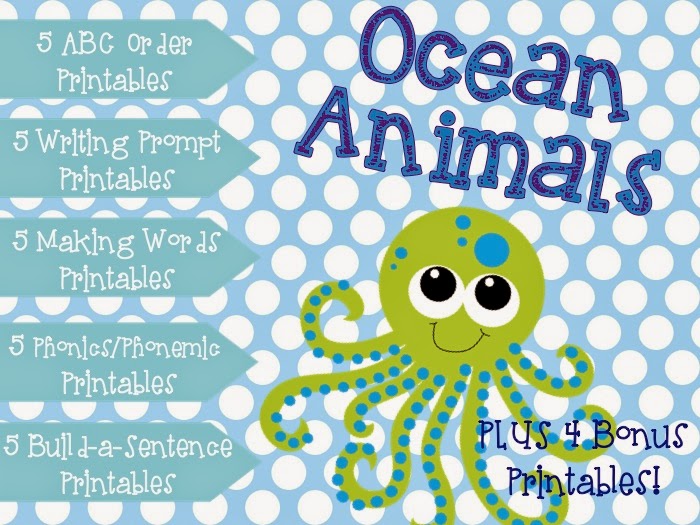 http://www.teacherspayteachers.com/Product/5x5-Ocean-Animals-Literacy-Printables-1242517