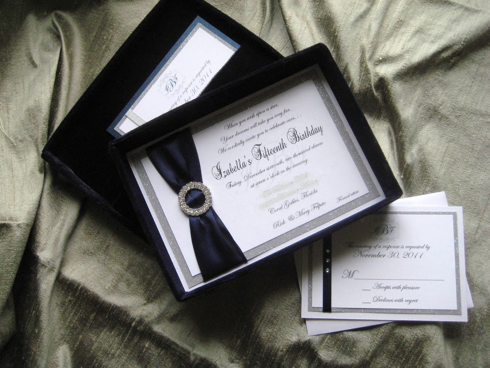 Revelry Invitation Studio Chatter Fabulous Quinceanera Velvet Box Invitations