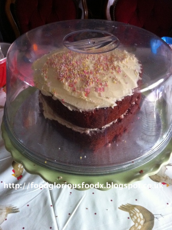 Red Velvet cake with Jamaican Rum buttercream icing. Charlene Flash