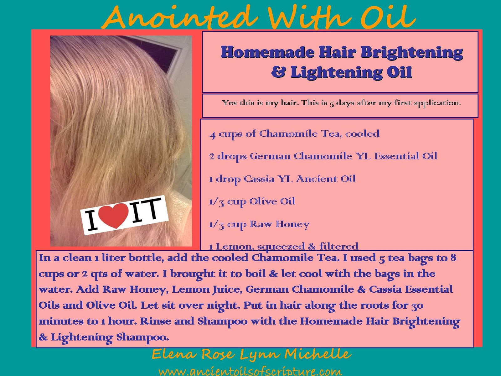 Anointed with Oil Homemade Brightening & Lightening Hair Oil