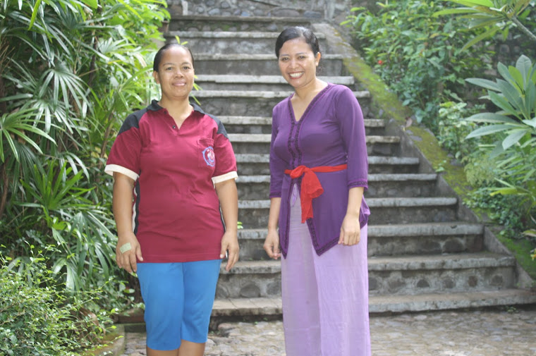 Ibu Ayu and her assistant