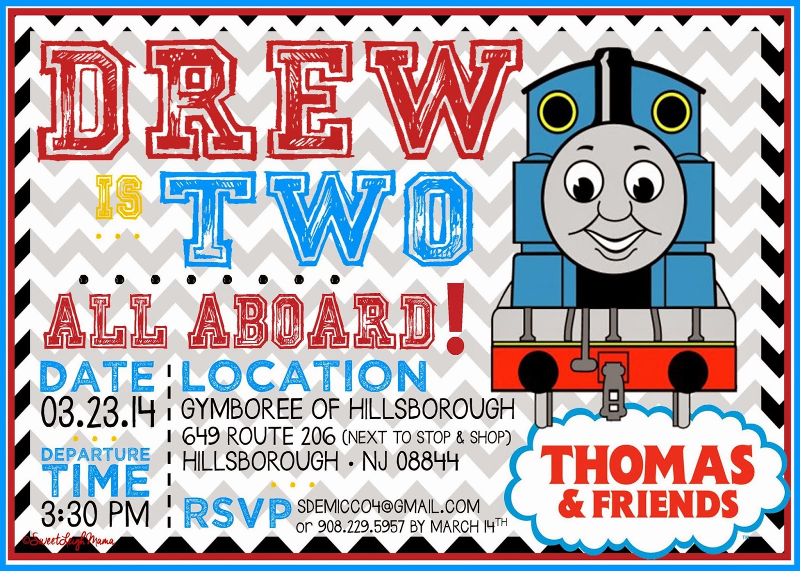 thomas the train invitation template