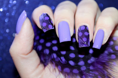 Purple Feather Nail Art