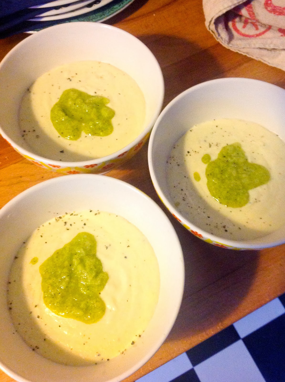 Good gobble! Cauliflower Velouté with Truffle and Cauliflower Leaf Oil