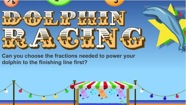 http://www.bbc.co.uk/skillswise/game/ma17frac-game-dolphin-racing-fractions