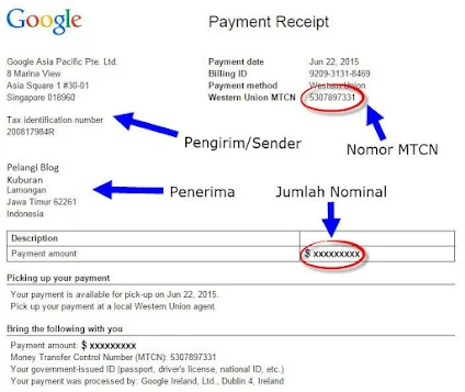 Cara Mencairkan Pembayaran Google Adsense Via Western Union di Kantor Pos