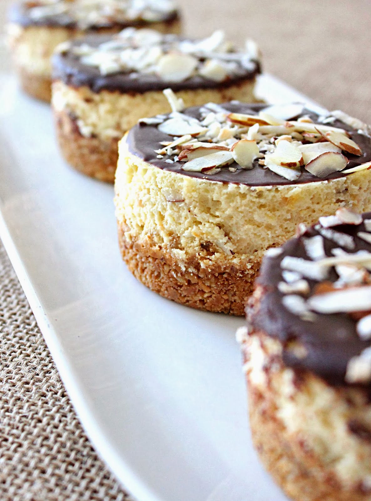 sugar & spice Mini Almond Joy Cheesecakes