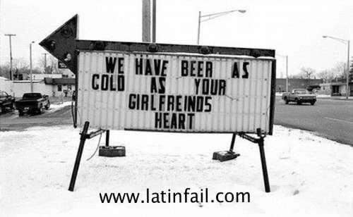 Anuncios graciosos - Cervezas mas frias que el corazón de tu ex - Fotos graciosas para compartir en facebook