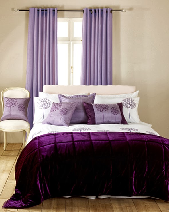Mor Yatak Odası Tasarımı Ev dekorasyonu, Ev