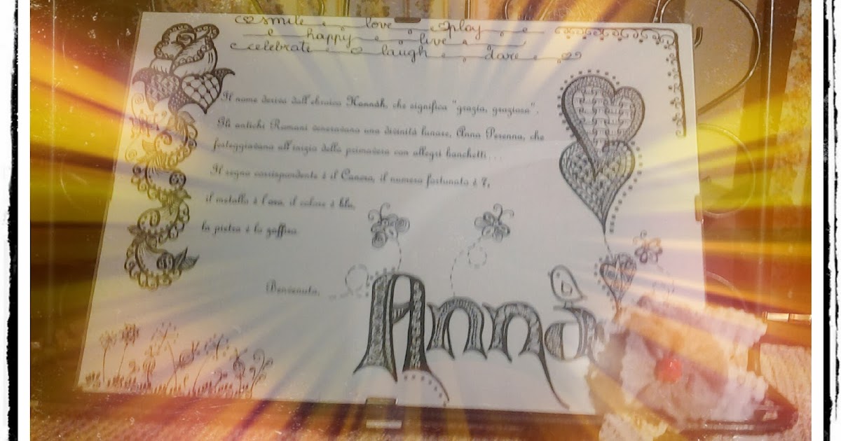 Benvenuta Piccola Anna Sette Gatti Ed Una Nota